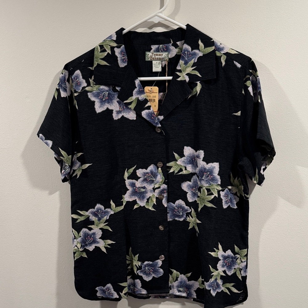 Tommy Bahama Black Floral Button Down Shirt